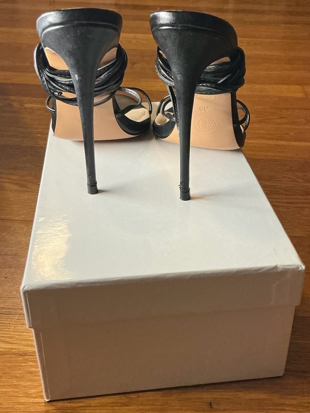 FEMME LA Black Strappy Heel Sandals - Women - Picture 9 of 15